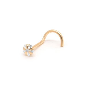 Gold Star Gem Nostril Screw - Right Bend