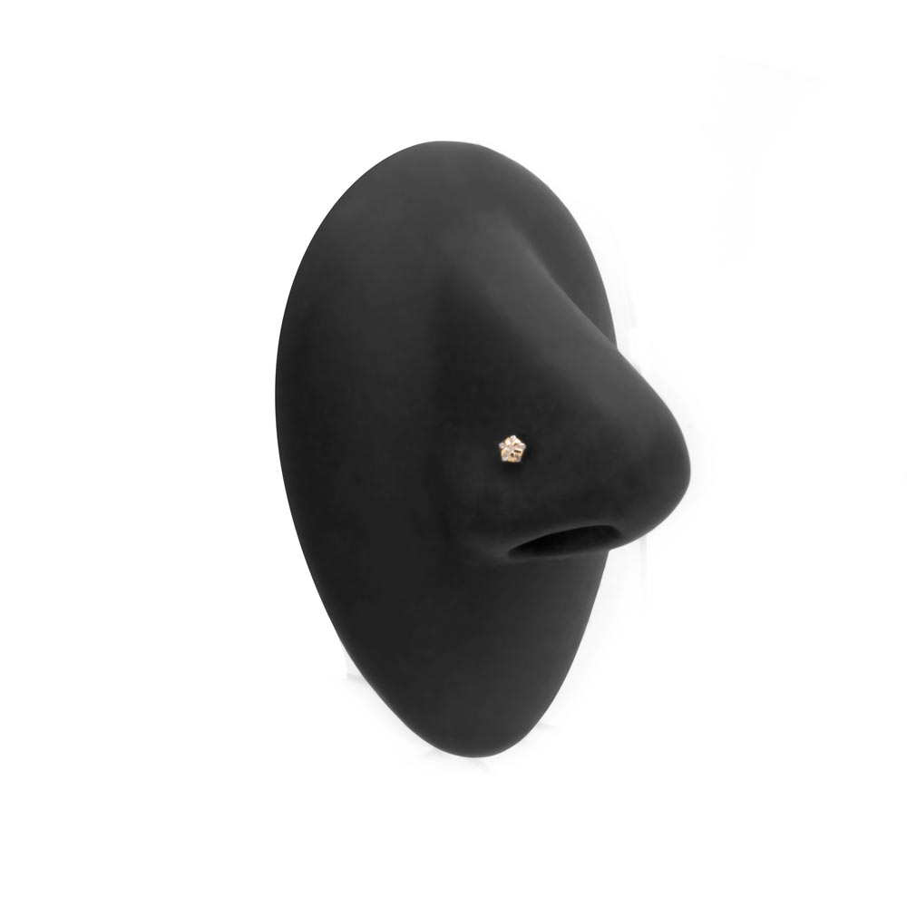 Gold Star Gem Nostril Screw - Right Bend