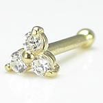 Gold Trinity Nostril Stud