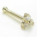 Gold Trinity Nostril Stud