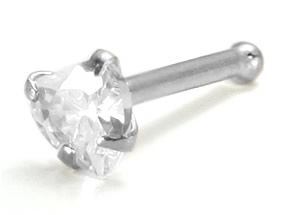 Gold Prong Heart Nostril Stud
