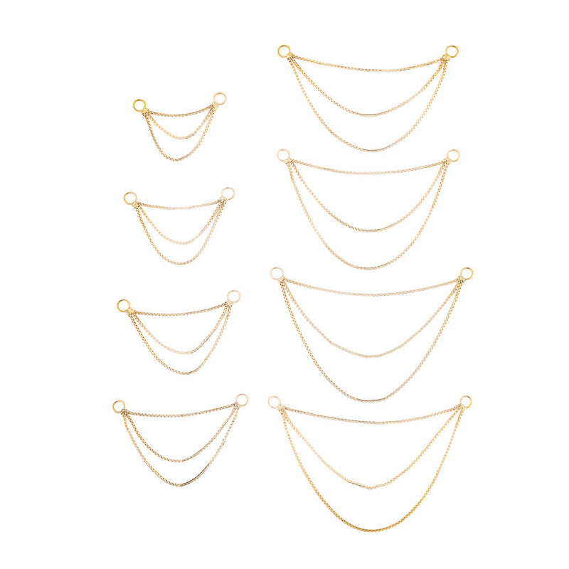 14kt Yellow Gold Triple Box Chain