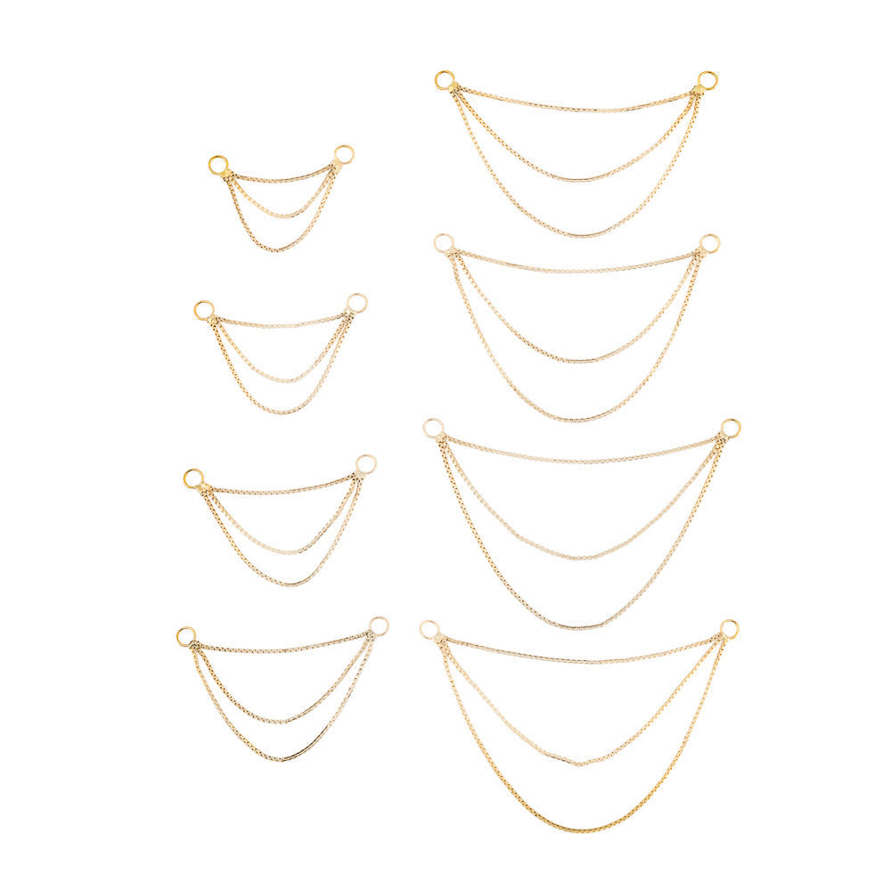 14kt Yellow Gold Triple Box Chain