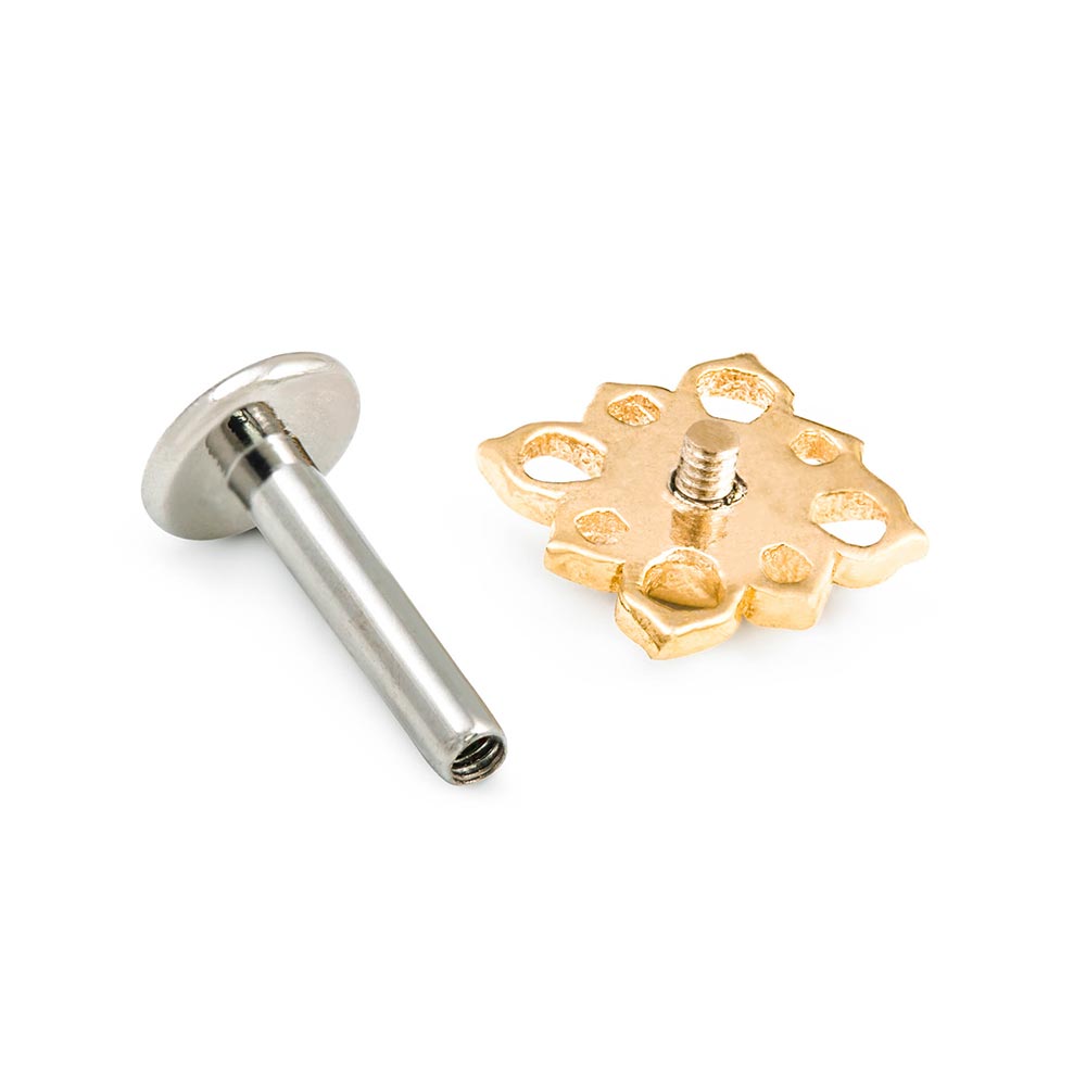 Gold Cruciform Flower Top - Threaded