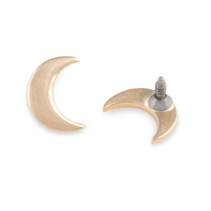 Gold Crescent Moon Top - Threaded