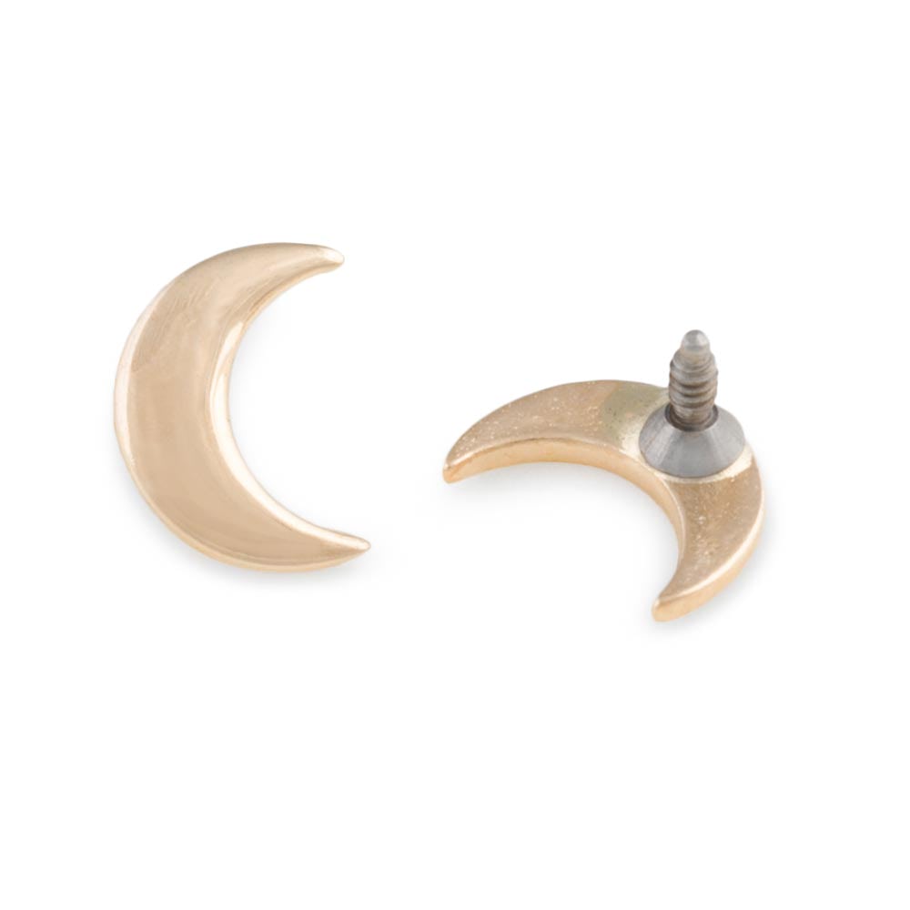 Gold Crescent Moon Top - Threaded