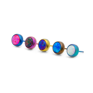 Bezel Set Opal Titanium Top - Threadless