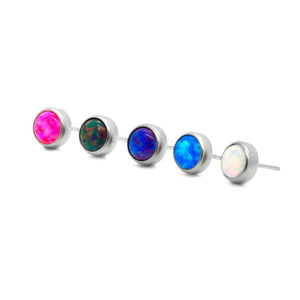 Bezel Set Opal Titanium Top - Threadless