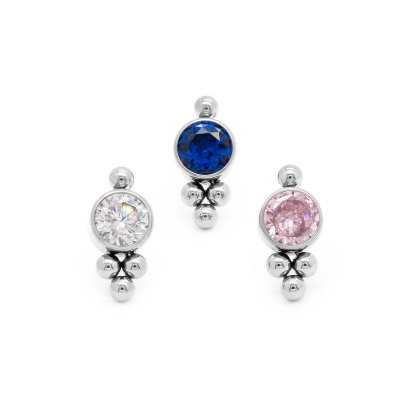 Beaded Gem Titanium Top - Threadless