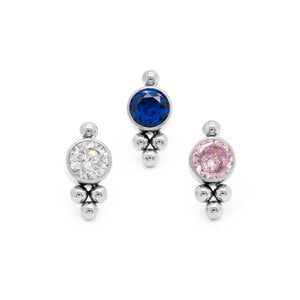 Beaded Gem Titanium Top - Threadless