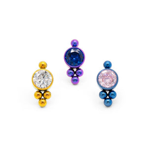 Beaded Gem Titanium Top - Threadless