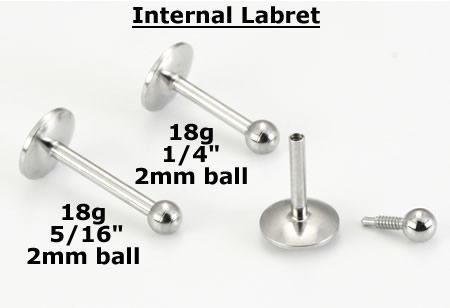 Steel Labret with Ball End - Internally Threaded