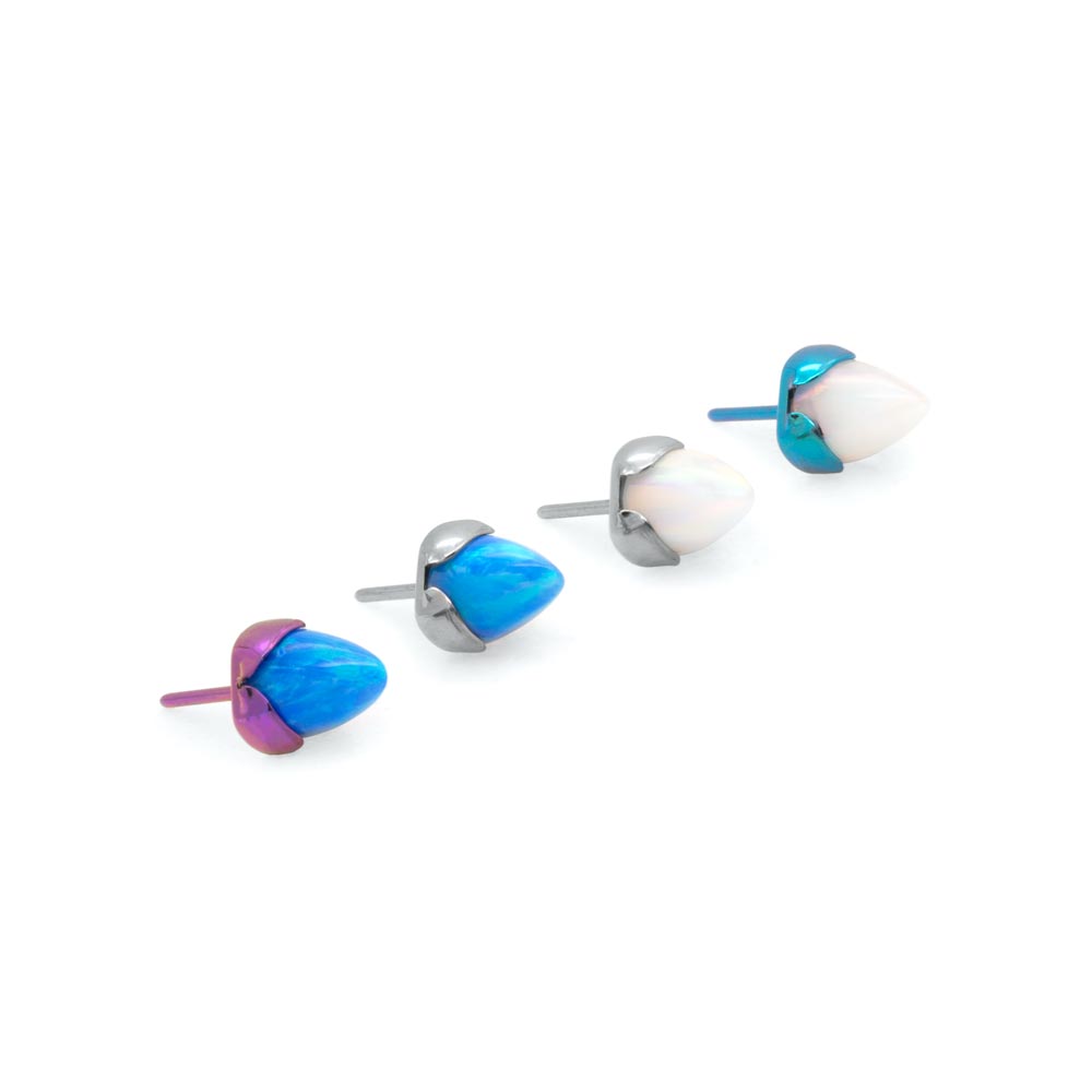Bullet-Cut Opal Titanium Top - Threadless