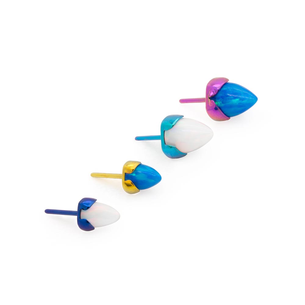 Bullet-Cut Opal Titanium Top - Threadless