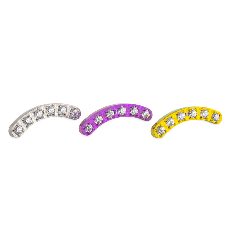 Crescent Bar Titanium Top - Threadless