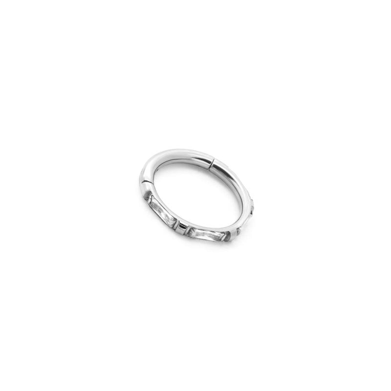 Emerald-Cut Gemmed Titanium Clicker