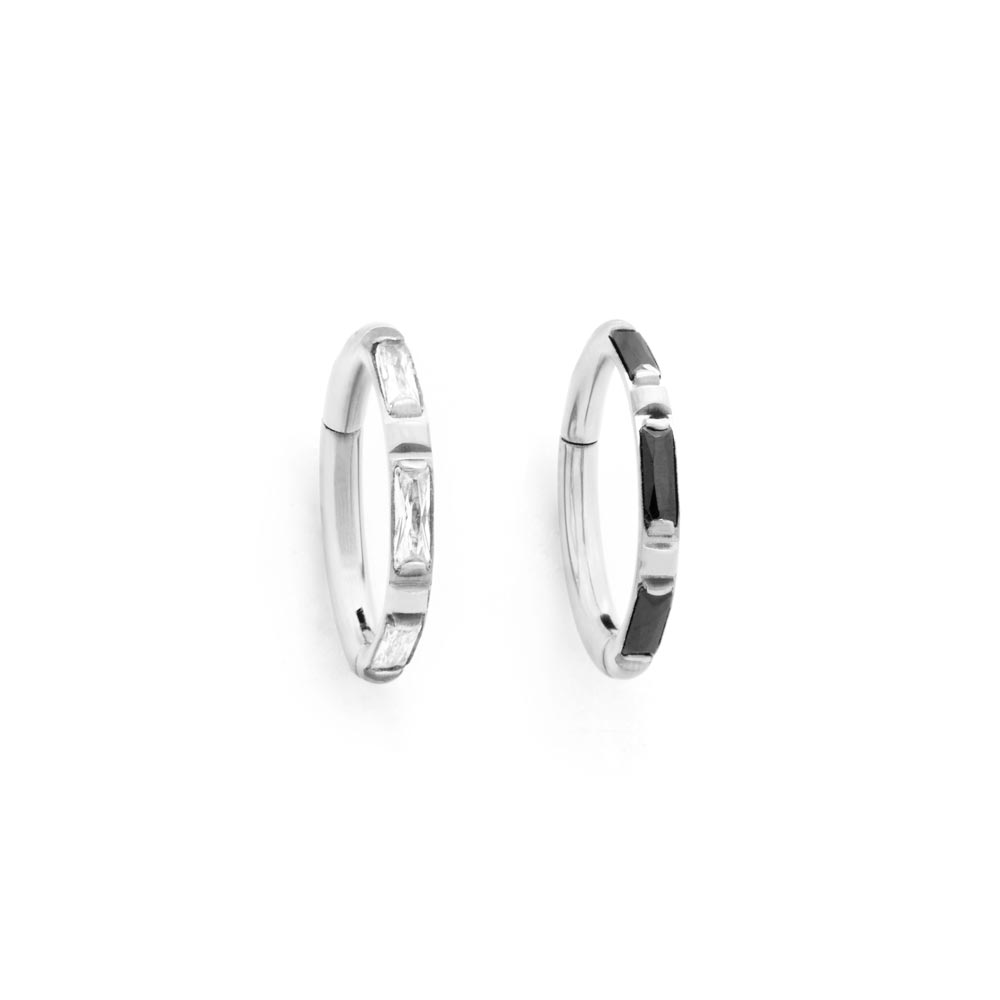 Emerald-Cut Gemmed Titanium Clicker