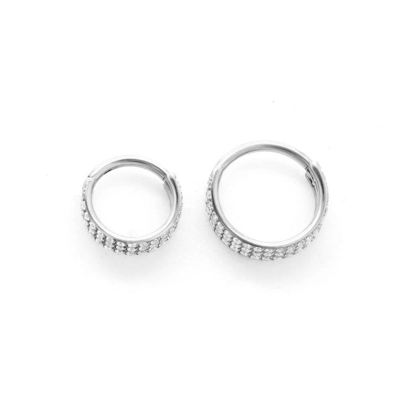 Stacked Gemmed Rows Titanium Clicker