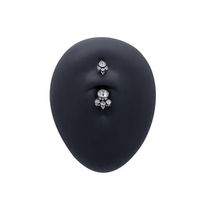 Double Gem Cluster Titanium Navel Curve