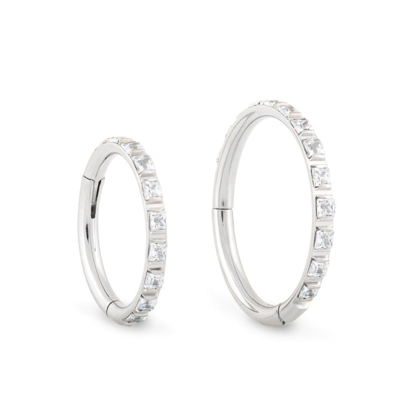 Square Cut Gemmed Titanium Clicker