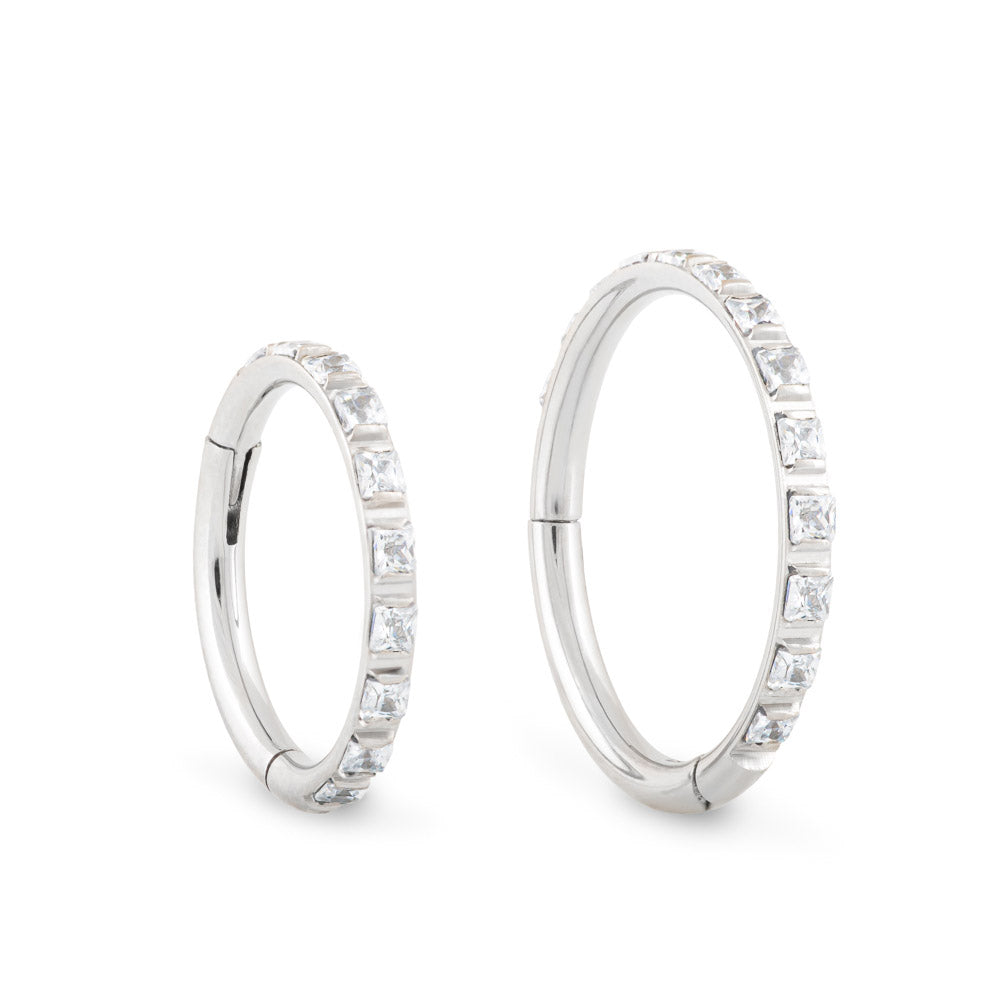 Square Cut Gemmed Titanium Clicker