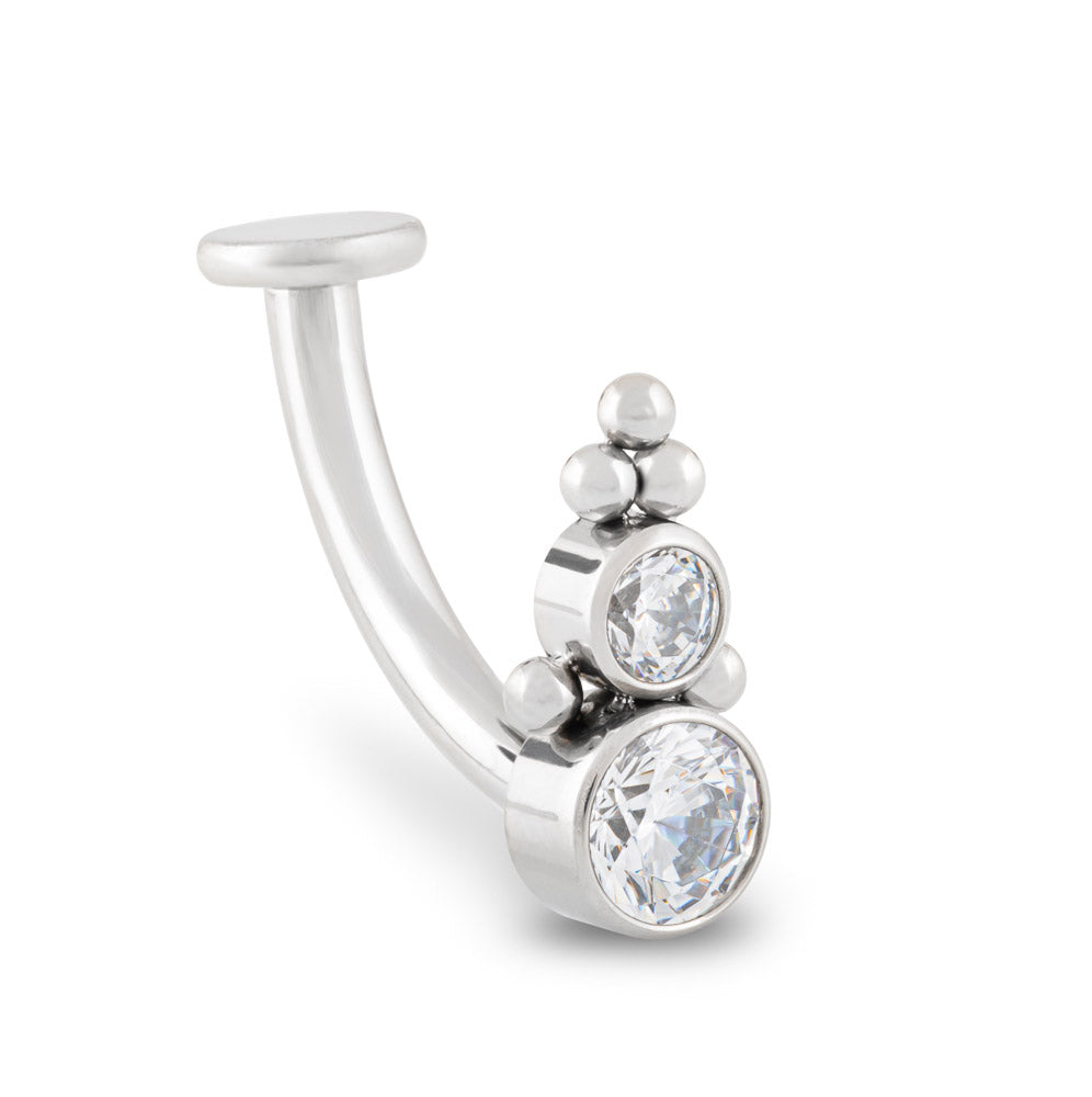 Bubbles Cluster Titanium Navel Curve