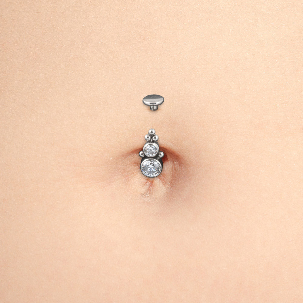Bubbles Cluster Titanium Navel Curve