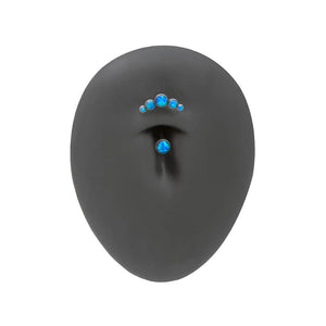 Curved Opal Cluster Titanium Navel Curve - Threaded