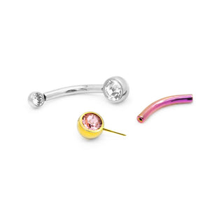 Titanium Bent Barbell - Threadless