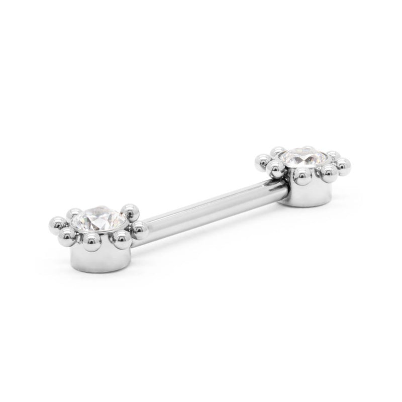 Sun Burst Titanium Nipple Barbell - Threadless