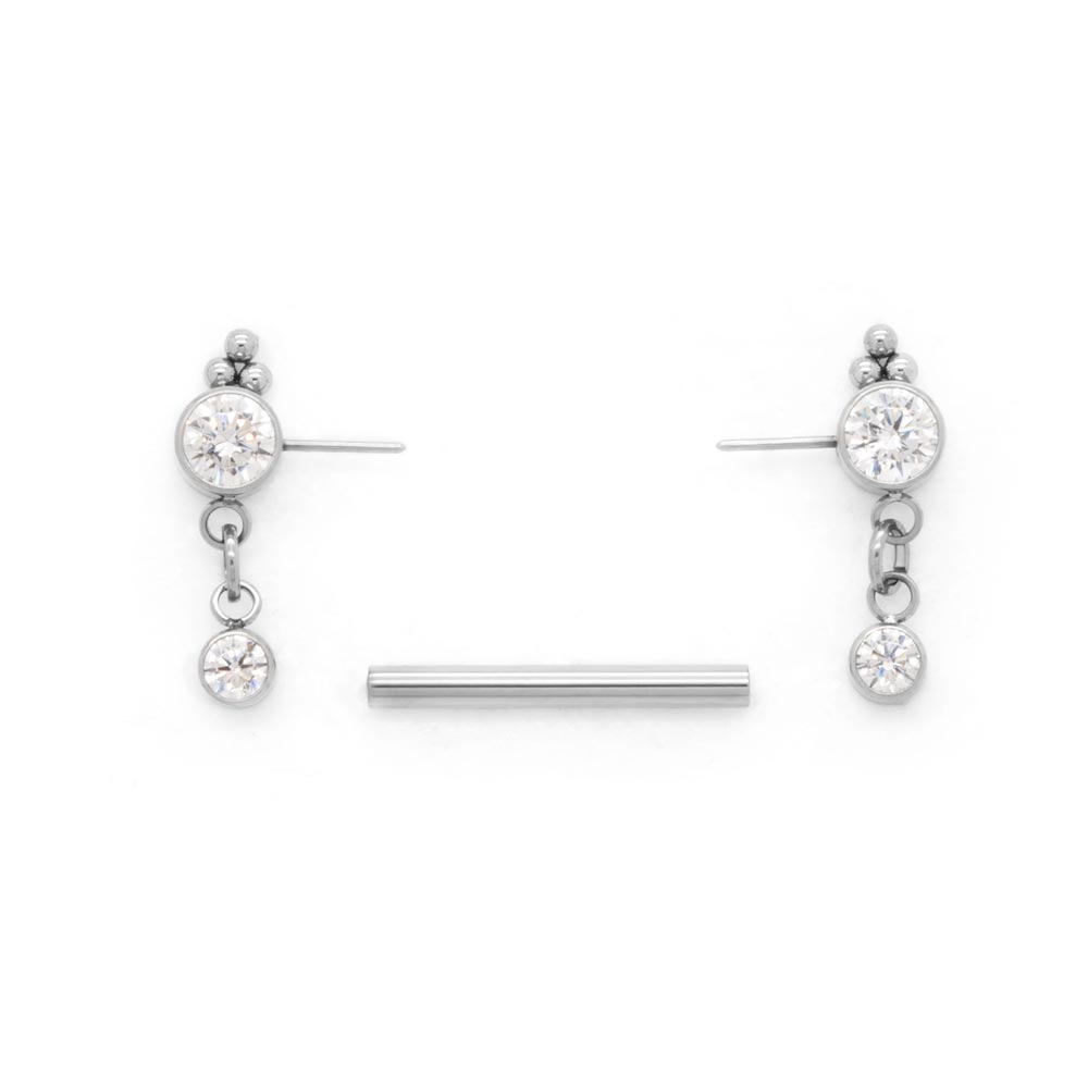 Dangle Titanium Nipple Barbell - Threadless