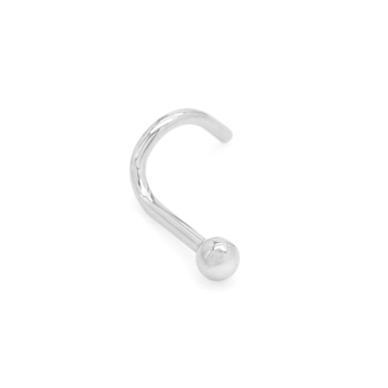 Titanium Ball Nostril Screw - Right Bend