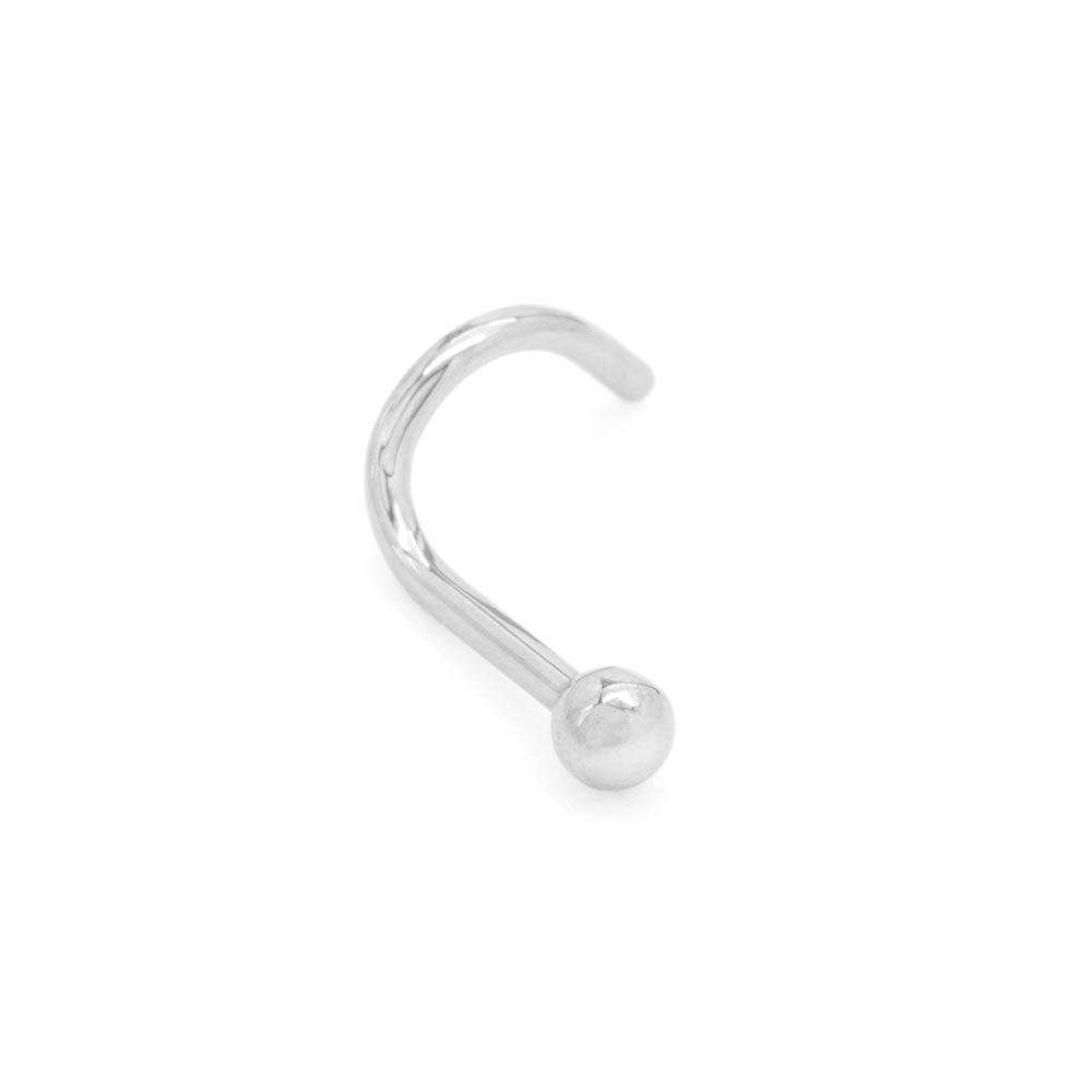 Titanium Ball Nostril Screw - Right Bend