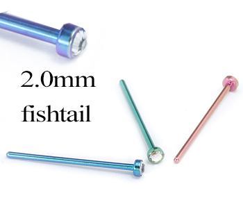 Titanium Fishtail with Bezel-Set Gem Top