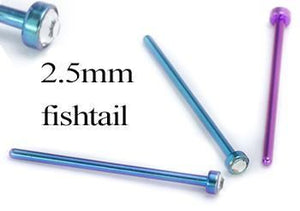 Titanium Fishtail with Bezel-Set Gem Top