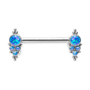 Gem & Bead Cluster Titanium Nipple Barbell