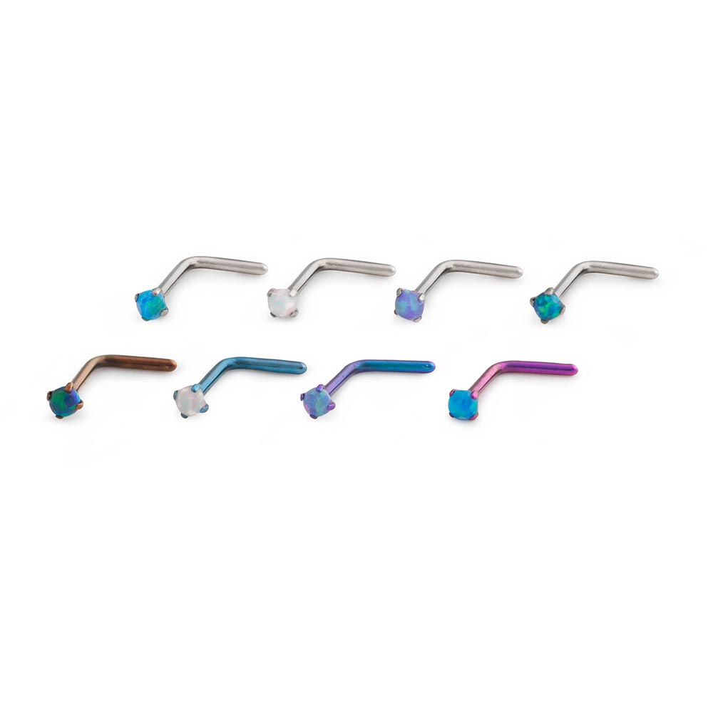 Opal Titanium L-Bend Nostril Screw
