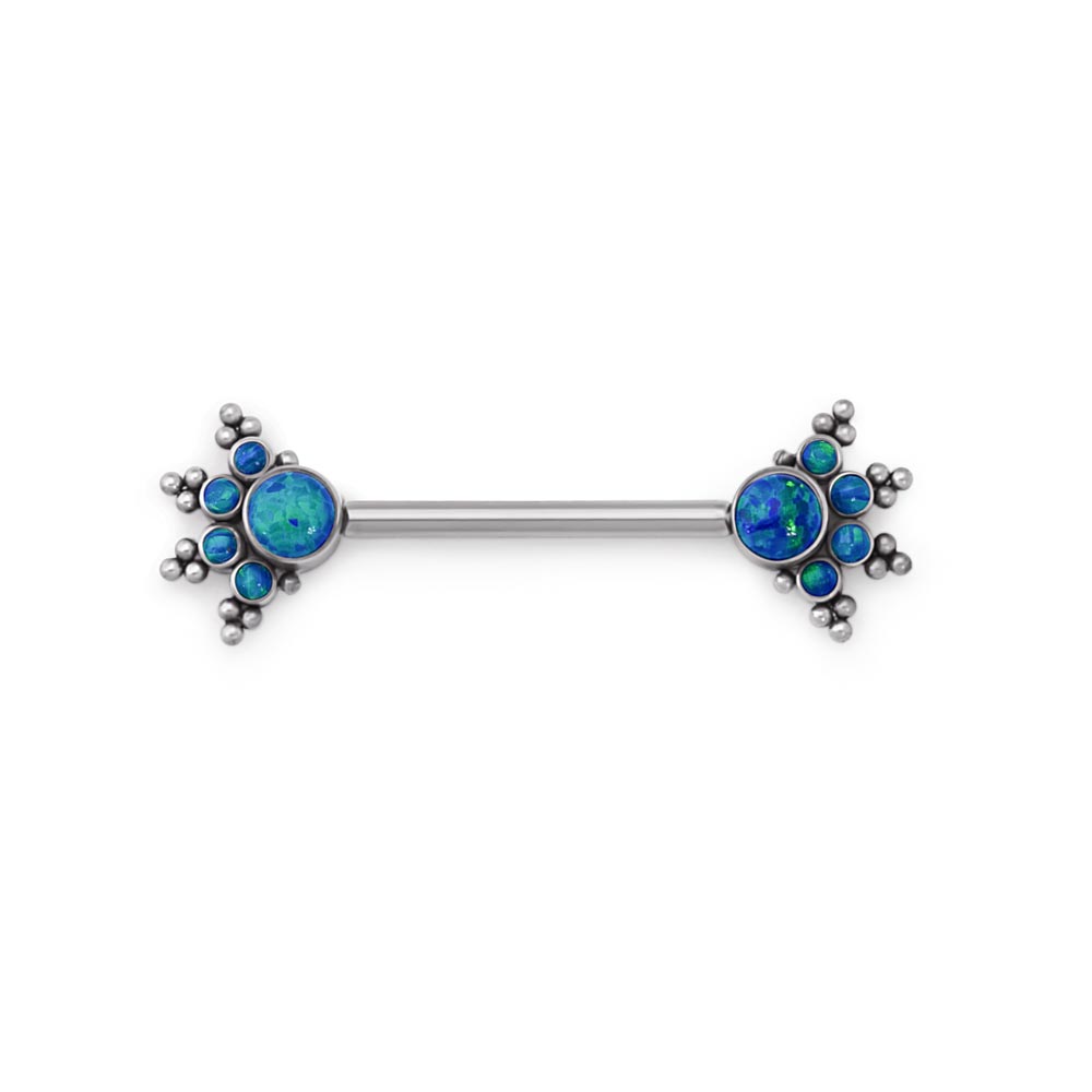 Opal Burst Nipple Barbell - Threaded