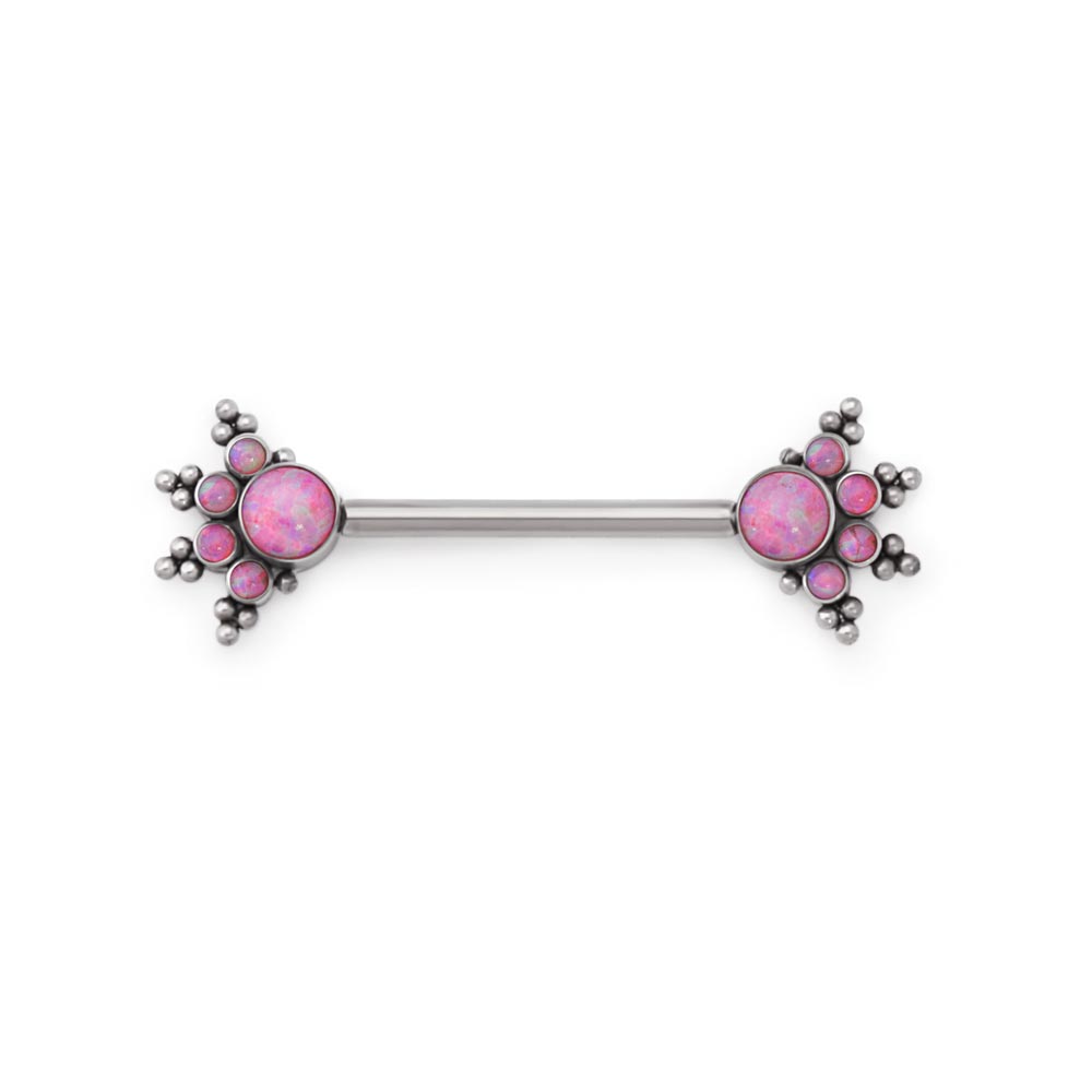 Opal Burst Nipple Barbell - Threaded