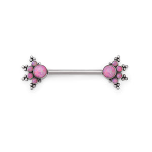Opal Burst Nipple Barbell - Threaded