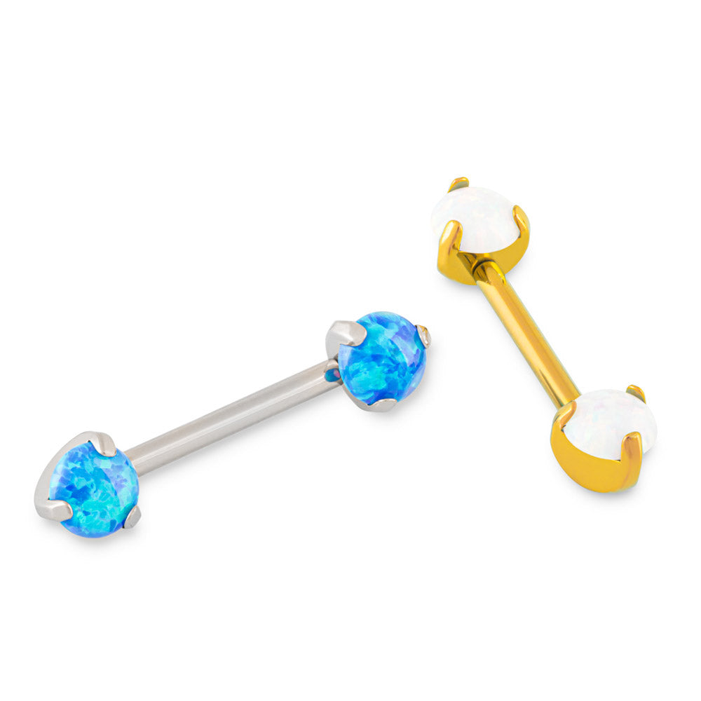 Opal Titanium Nipple Barbell - Threadless