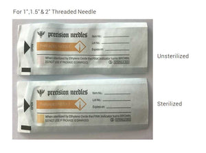 Precision Threaded Sterilized Piercing Needles — Box of 100