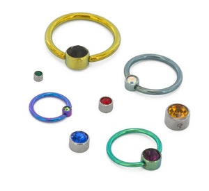 Faceted Titanium Captive Bead