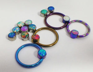 Opal Titanium Captive Bead