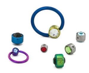 Double Bezel Gem Titanium Captive Disk