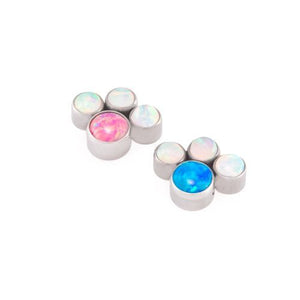 Opal Paw Print Cluster Captive Bead